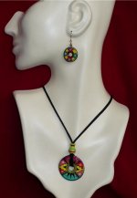 Handmade Alpaca Ceramic Pendant Necklace & Earring Set