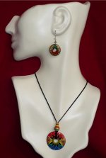 Handmade Alpaca Ceramic Pendant Necklace & Earring Set
