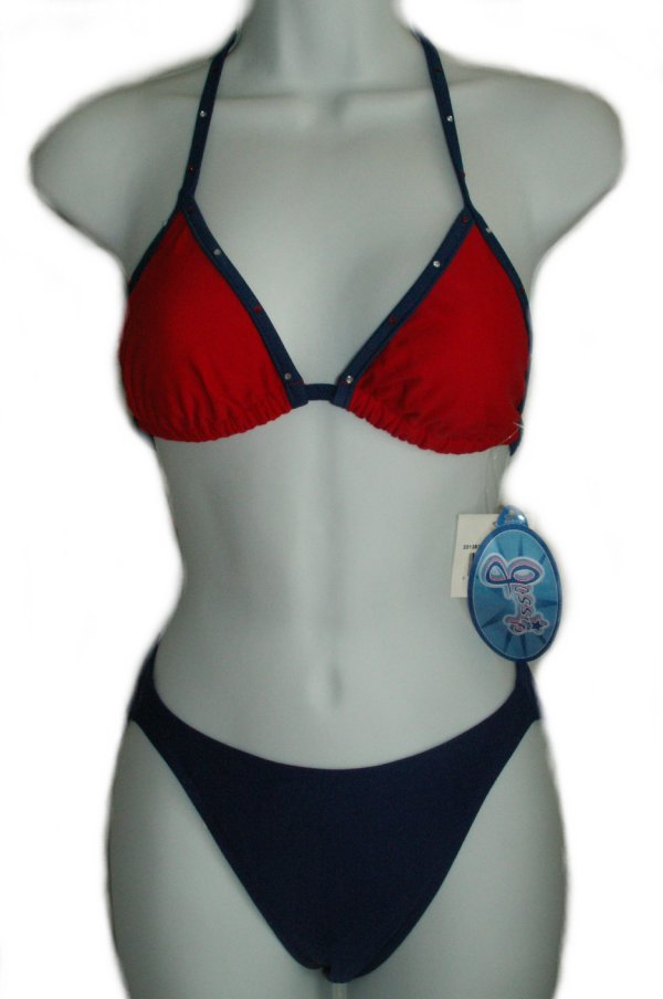 GOSSIP 2 Piece Red Blue Bikini - Small