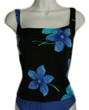 SESSA Blue Floral Tankini TOP - Size 16