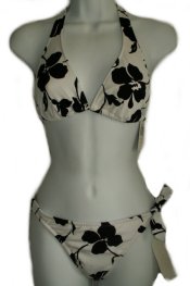 I.N.C. International Concepts White Black Floral Bikini - Size 8