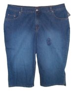 BUM EQUIPMENT Stretch Funky Denim CAPRIS / Capri Pants - Plus 22W - BRAND NEW!