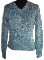 LEVIS RED TAB Cotton Variegated Blue Sweater - Juniors Small