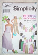 SIMPLICITY Juniors Evening Tops, Pants & Skirt Pattern 9775 - Jrs 3/4-9/10