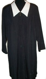 BBW Classic Large Collared Zip Front Black Dress - Plus 16W