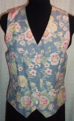 TALBOTS PETITES Linen Floral Fully Lined Vest - Petites Small