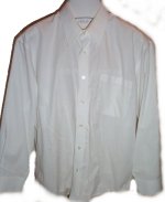 GEOFFREY BEENE Classic Oxford Cloth White Dress Shirt - Mens 16 x 32/33