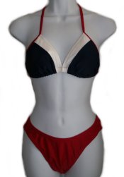 TOMMY HILFIGER Red Blue White Bikini - Size 8