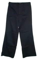 JACOB Flat Front Wide Leg Stretch Black Pants - Misses/Juniors 3/4, W26"