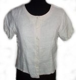 TALBOTS Petites IRISH LINEN Cropped Blouse/Shirt - Petites 8