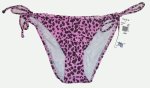 BEBE Pink Animal Print Metallic Bikini Bottoms - Small