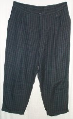 MICHEL ANTONI COLLECTION Navy Blue & Deep Green Plaid Dress Pants - Plus Petite 22