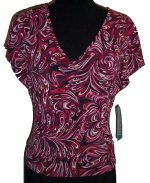 NINE WEST Sexy Stretch Wild Print Top - Misses Small - BRAND NEW!