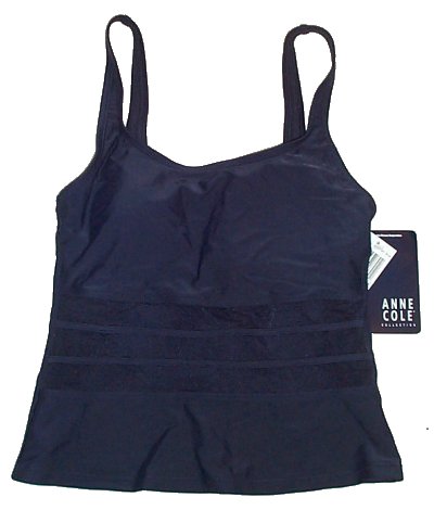 ANNE COLE Dark Blue Tankini TOP - Size 6