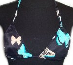 GUESS Black Butterfly String Bikini TOP - Small