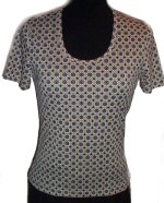 JACOB Funky Retro Scoop Neck T-Shirt Top - Misses/Jrs Medium