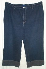ADDITION ELLE DENIM Indigo Cuffed Capris/Capri Jeans - Plus Size 24W/44