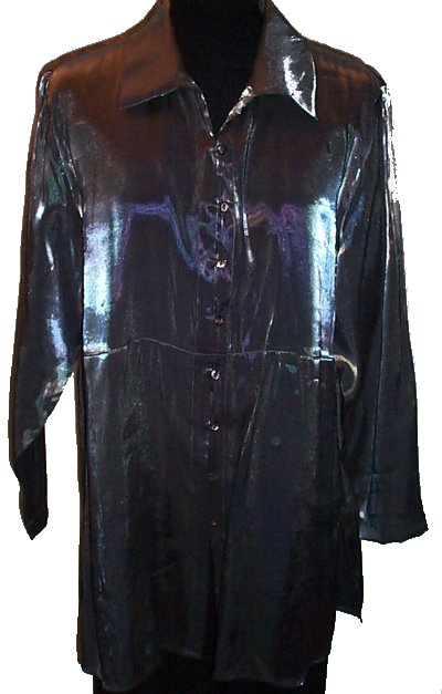 JESSICA Plus Metallic Silver Tunic Blouse - Plus 1X