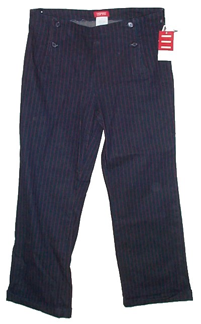 ESPRIT Unique Pinstriped Cuffed Jeans/Capris Pants - Misses/Jrs 11 - NEW!