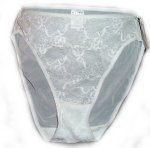 ELITA Rose Trellis Lace Panties - Hi Cut Briefs - Size S