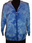 OLEG CASSINI Blue Tie Dyed Terry Zip Front Hoodie - Size M