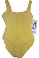 SANDCASTLE Bright Yellow Pucker Knit 1 Piece Swimsuit Bathing Suit - 12