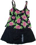 JANTZEN Hawaiian Themed 2 Piece Tankini with Skirted Bottom Swimsuit - Misses 10 - BRAND NEW!