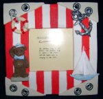 Marine & Teddy Bear Themed Picture Frame - 7"x7"
