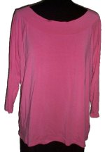 JONES NEW YORK SIGNATURE Lovely Pink Slinky Boat Neck Top - Misses/Plus 1X - BRAND NEW