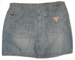 GUESS? Faded Look Short Mini Denim Jean Skirt - Misses 27