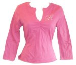 REALITEE Sexy Cotton Knit Rose Top with Rhinestone R Initial - Juniors Large - BRAND NEW!