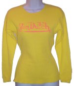 VON DUTCH Waffle Weave Bright Yellow Top - Size M