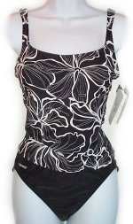 SPEEDO Black & White Tankini - Misses 8,10,12 - BRAND NEW!