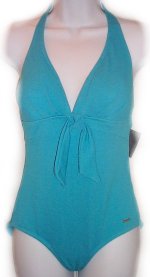 LIZ CLAIBORNE Sexy Halter Pique 1 Piece Bathing/Swim Suit - Size 12