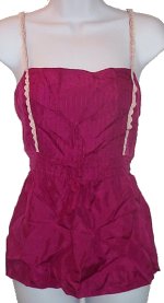 OLD NAVY 100% Silk Lace Fuchsia Camisole Top - Large