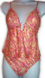 INC INTERNATIONAL CONCEPTS Mosaic Tile Print Tankini - Size XS