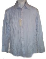 RON CHERESKIN Textured Fabric Light Blue Button Front Shirt - Mens Medium - NEW!