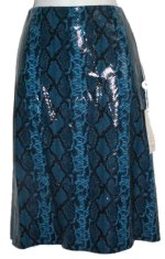 PARASUCO Blue Faux Snakeskin Skirt - Small