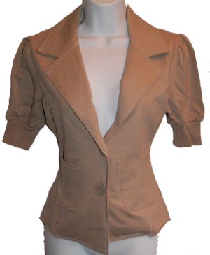 AMERICAN RAG Khaki Tan Casual Knit Jacket - Misses/Jrs Medium - BRAND NEW!