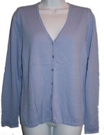 ANNE KLEIN Very Fine Knit V-Neck Cardigan Button Front Sweater - Misses/Petites Large - NEW