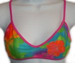 PAN DULCE Swimwear Colorful Rainbow Bikini Top Swimsuit Separate - Misses/Jrs 9/10 - NEW