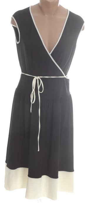 EVAN PICONE Black Cream Stretch Jersey Sleeveless Dress - Size 4