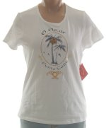 OSCAR de la RENTA 3-D Decorative Punta Cana Stretch T-Shirt Top