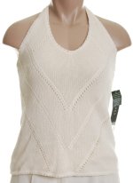 RALPH LAUREN Lauren Lined Linen Cotton Knit Halter Top Sweater - Size L