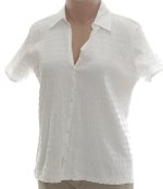 STYLE & CO. Textured V Button Front White Blouse Top - Misses/Plus 2X - BRAND NEW!