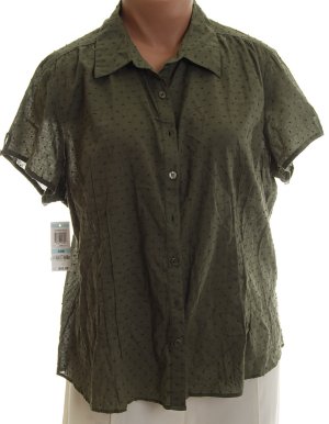 STYLE & CO. Indian Cotton Textured Feminine Button Front Blouse - Plus/Womans 20W - BRAND NEW!