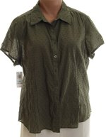 STYLE & CO. Indian Cotton Textured Feminine Button Front Blouse - Plus/Womans 20W - BRAND NEW!