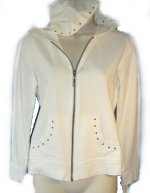 STYLE & CO Lightweight French Terry Decorative Zip Front Hoodie - Petite Small - BRAND NEW