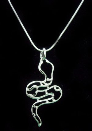 Sterling Silver 925 Snake Pendant & Snake Chain Necklace