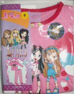 LIL BRATZ 2 Piece Girly Pink Pajamas - 100% Brushed Cotton - Girls 3, 4